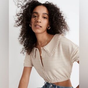 Madewell Ruffle-Collared Crop Top